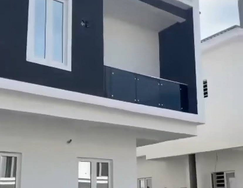 Legacy Citadel Oasis, Ajah — exterior of the 4 bedroom semi-detached house showing the upper balcony and glass balustrade